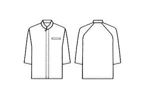ホテル ユニフォーム ＆ 飲食店用 制服 ボストン商会 BON UNI ボンユニ 和の風 男女兼用 シャツ 08931 前後画像