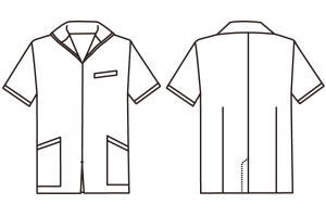医療用 白衣 ＆ 介護 ユニフォーム シロタコーポレーション elefee エレフィ 男子 ジャケット E3128 前後画像