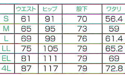 医療用 白衣 ＆ 介護 ユニフォーム FOLK フォーク 女子 パンツ 2916 サイズ表