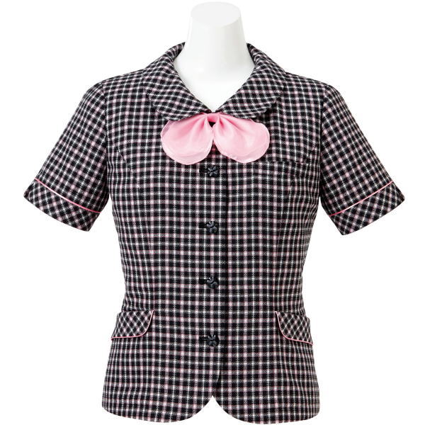 オフィス ユニフォーム ＆ 受付 制服 ボンマックス BON 女子 オーバーブラウス AJ0829-39 ブラック×ピンク