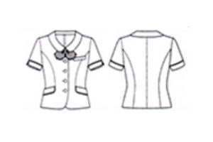 オフィス ユニフォーム ＆ 受付 制服 ボンマックス BON 女子 オーバーブラウス AJ0829 前後画像