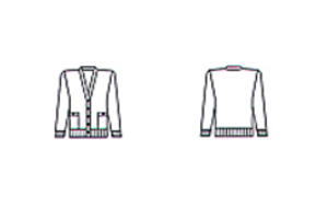 オフィス ユニフォーム ＆ 受付 制服 ハネクトーン早川 カウンタービズ 女子 カーディガン 8173-1 前後画像