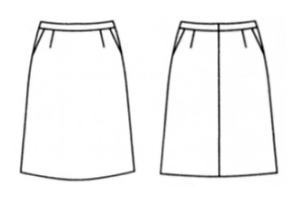 オフィス ユニフォーム ＆ 受付 制服 ハネクトーン早川 カウンタービズ J&R 女子 スカート J852 前後画像